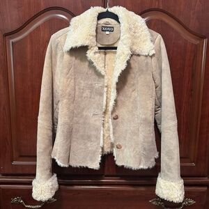 XOXO: Genuine Leather Coat with Fur Interior Size L